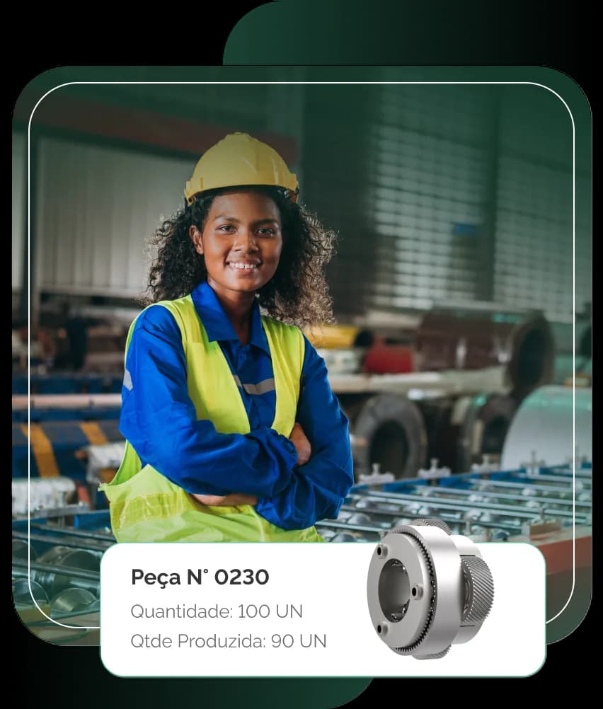 Funcionária acessando o módulo de Gestão de Produção do sistema