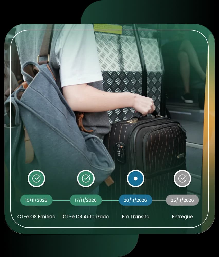 Homem no ônibus que utiliza o módulo de TMS da EGS