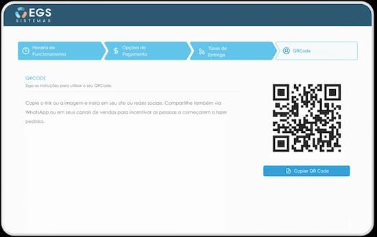 Geração do QR Code do delivery no PDV EGS