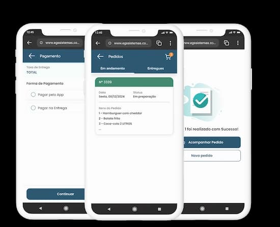 Pedido pelo celular na mesa e acompanhamento no app PDV
