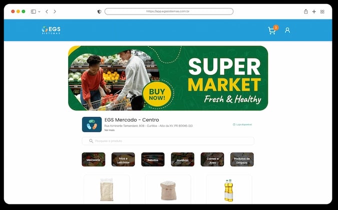 Tela de Delivery Online