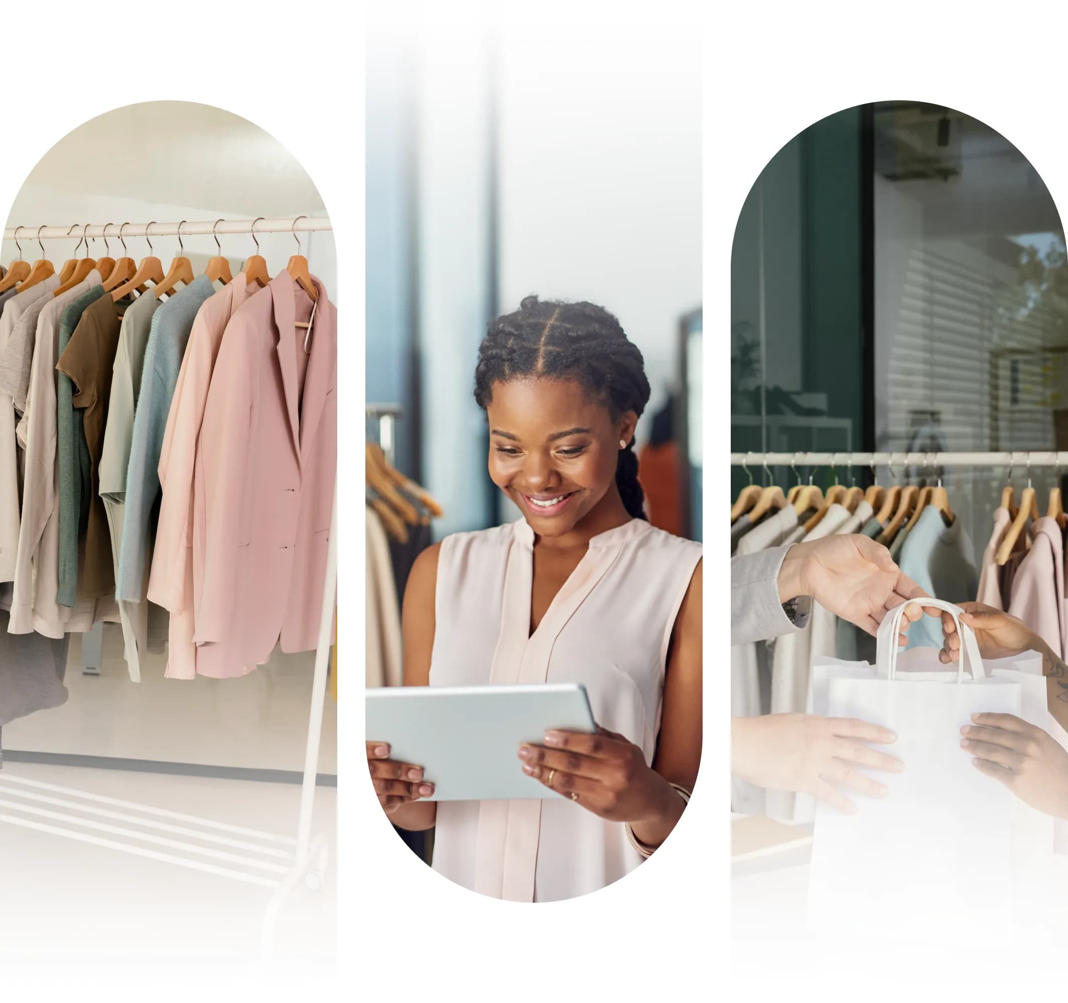 Cliente escolhendo roupas