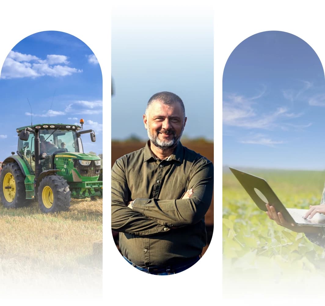 Produtor rural acompanhando a lavoura