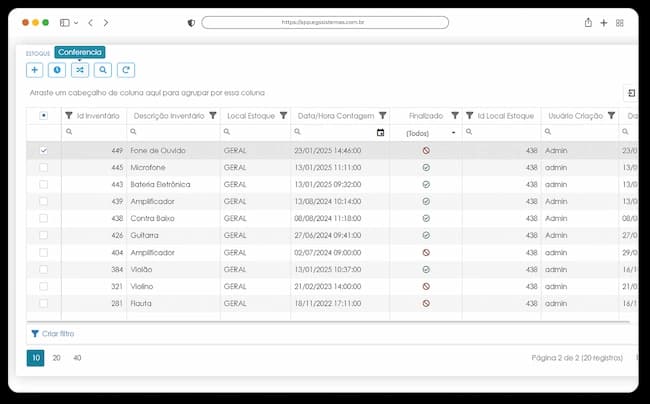 Sistema de Recebimento e Conferência